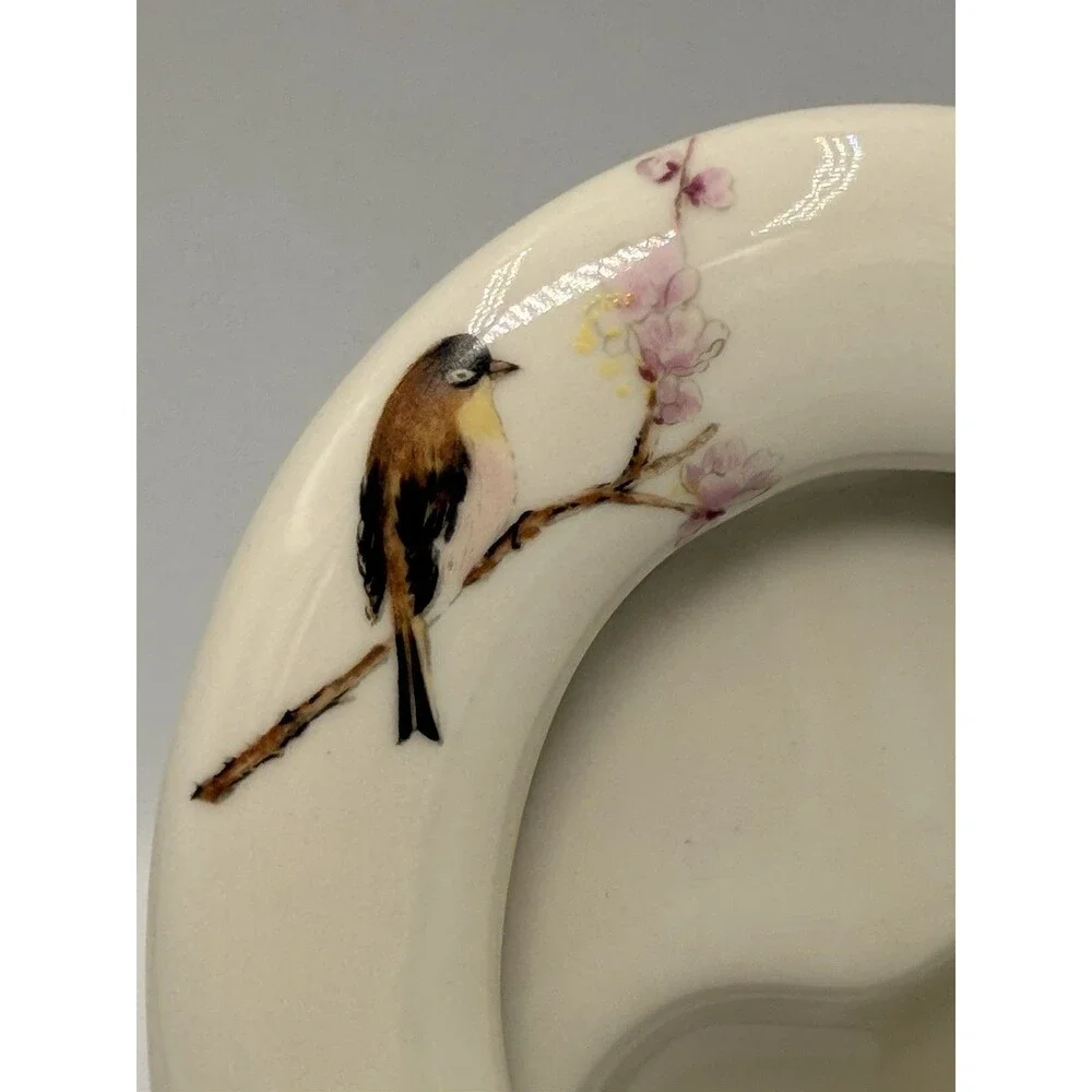 Vintage Takahashi East Wind San Francisco Bird Floral Mini Picture Frame Japan